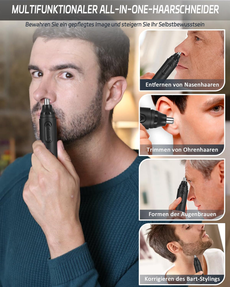 [Australia] - Nose hair trimmer for men, nose hair trimmer, USB rechargeable, nose hair trimmer for women, pain-free nose hair trimmer, ear hair trimmer (black2) basic model 