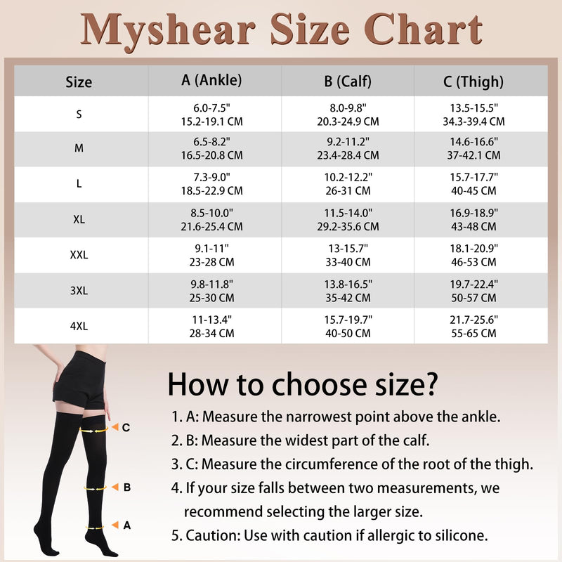 [Australia] - Medical Compression Stockings for Women and Men, 20-30 mmHg Thigh High Compression Socks, Closed Toe Graduated Compression Hoses, Long Circulation Pressure Stockings for Varicose Veins, Edema Large Black 