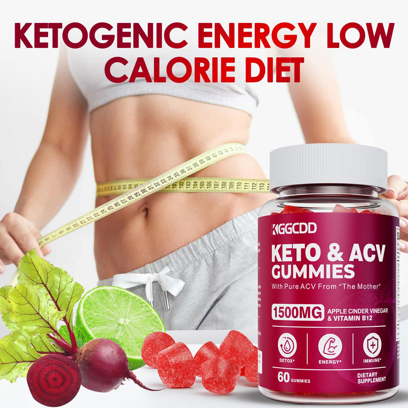 3 Pack Keto ACV Gummies Extreme 1500MG, Keto Gummies, Apple Cider Vinegar | Formulated with Pomegranate Beet Juice Powder, B12, Vegan, Non GMO, 180 Gummies 60 Count (Pack of 3)
