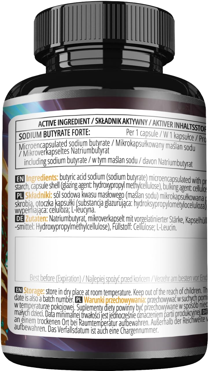 [Australia] - Sodium Butyrate Forte 400mg (80% butyric acid) - 100 vegan capsules - 100 day supply - dietary supplement to support general intestinal health - from Apollo's Hegemony. Capsule 100 pieces (pack of 1) 