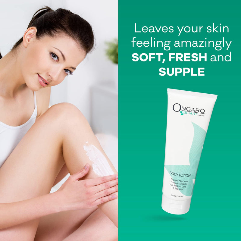 Ongaro Beauty Organic Body Lotion - Body Moisturizer Skin Lotion, Probiotic Lotion w/Aloe Vera, Cocoa Butter, Hyaluronic Acid, Shea Butter & Vitamin E, Lightweight, All Skin Types 8fl oz Apricot Citrus