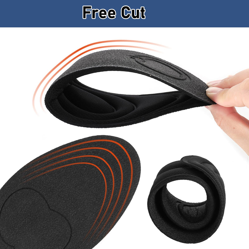 [Australia] - WLLHYF 2 pairs of memory foam insoles shoe insoles for men and women replacement shoe insoles comfortable cushioning shoe insoles shoe pads relieve foot pain (black + gray, 25cm women EU39) black + gray 