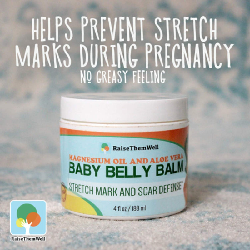 [Australia] - Raise Them Well Natural Belly Balm for Pregnancy with Magnesium Oil, Aloe Vera, Jojoba Coconut and Lavender Oil & Beeswax | 4 fl oz PregnancyStretch Mark Oil 1 Count (Pack of 1) 