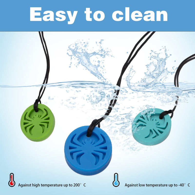 [Australia] - Spider Sensory Chew Necklaces, 5Pack Chewy Necklace Sensory Toys for Autistic Children, Designed for Chewing, Autism, Autism Sensory Teether Toy 