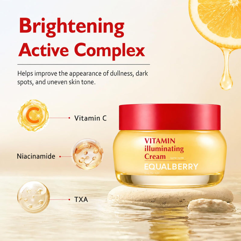 Vitamin Illuminating Cream with Niacinamide, TXA, Ceramide | Brightening for Uneven Tone & Dull Skin, Skin Barrier Support, Lightweight Hydration, 1.69 fl oz / 50ml