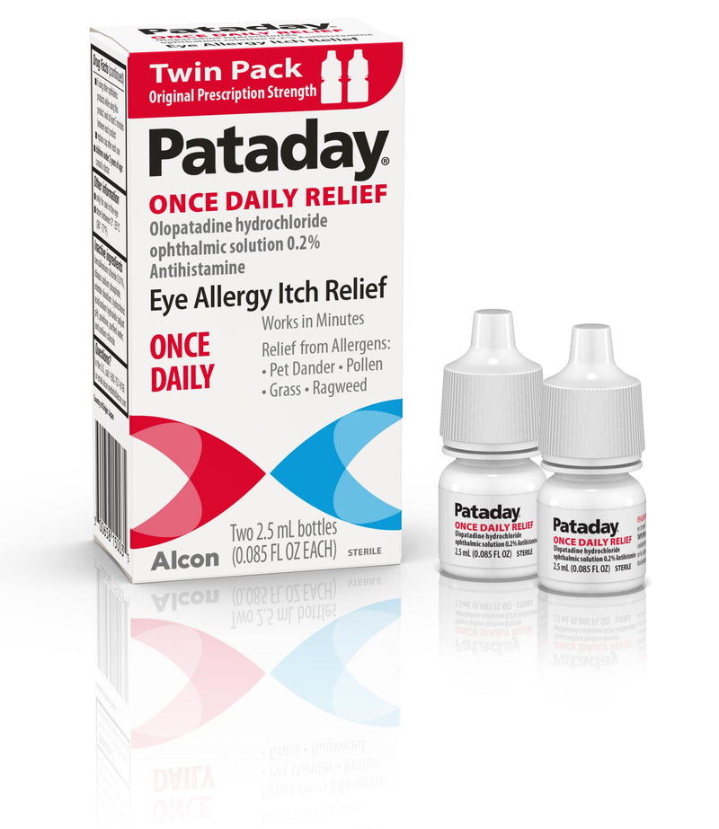 Pataday Once Daily Relief Allergy Eye Drops by Alcon, for Eye Allergy Itch Relief, 2.5 ml (Pack of 2)