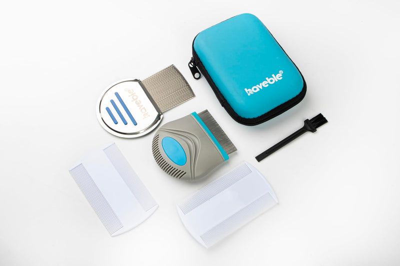 [Australia] - Professional 6-in-1 Lice, Nit & Dandruff Comb Kit | For Kids, Adults, Pets | All Hair Types | Micro Spiral, Precision & 2√ó Double-Sided Combs | Brush, Tracker & EVA Case | 