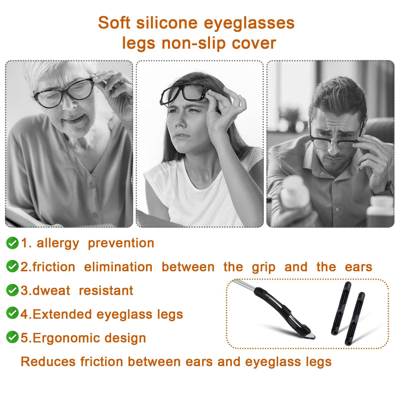 [Australia] - Thinp 7 pairs of glasses ear hooks glasses ear grip anti-slip glasses glasses temples glasses anti-slip silicone anti-slip glasses temples glasses slip stop glasses temples cover glasses temples, for glasses 