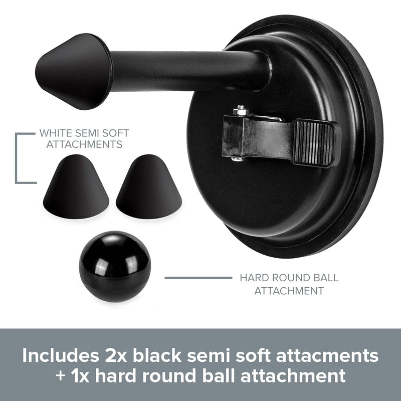 [Australia] - Wall Mounted Trigger Point Massager Tool - Mountable Pressure Point Massage Tool - Neck, Shoulder & Back Massage Stick with 3 Replaceable Heads for Acupressure Points - Manual Massage Tools for Home 