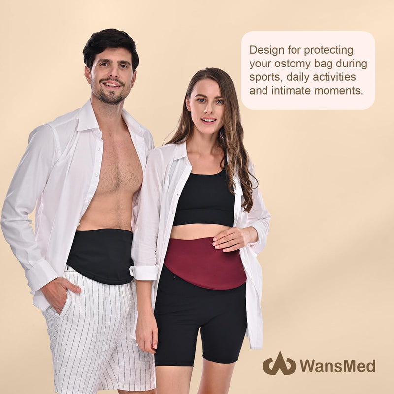 [Australia] - Colostomy Bag Covers for Men and Women, Stealth Belt for Sports and Daily Life, Colostomy Supplies Small Black 