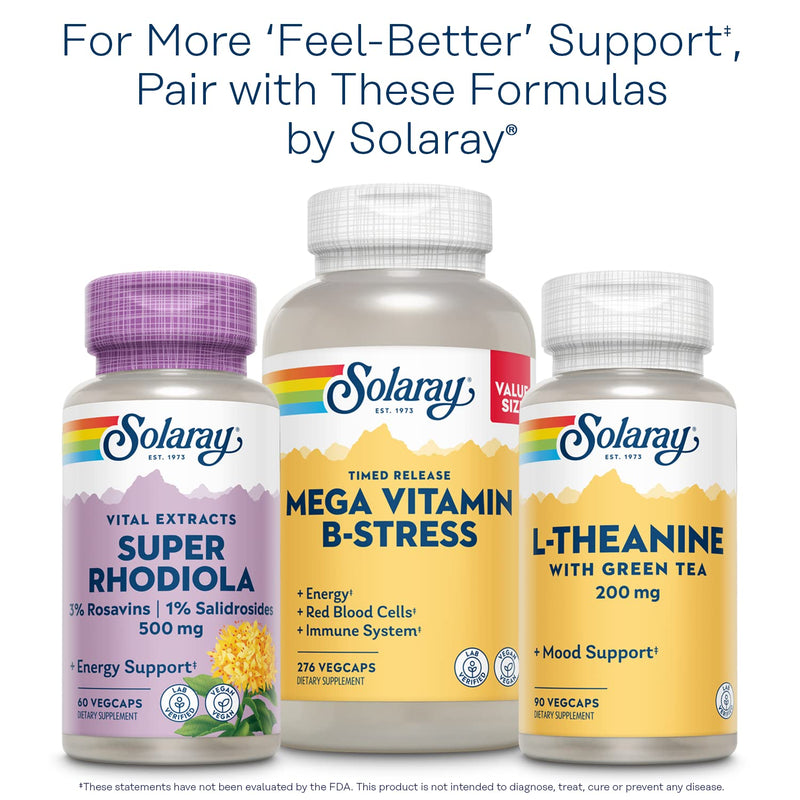 [Australia] - Solaray Adrenal Caps Freeze Dried, Veg Cap (Btl-Plastic) 170mg 60ct 