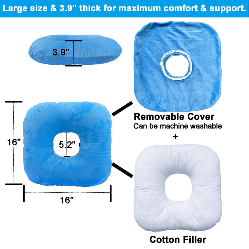 [Australia] - Donut Pillow Hemorrhoid Cushion for Tailbone Pain Relief, Medical Anti-Bedsore Seat Cushion for Pressure Sores, Bedsores, Pregnancy, Disabled & Paralyzed, Butt Pillow with Removable Cover 