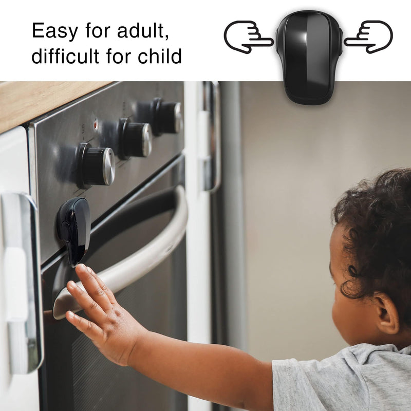 [Australia] - Moonybaby Childproof Oven Door Lock, Child Safety Oven Front Lock(ONLY for Flat Surface), Heat-Resistant, No Tool Needed, Jet Black 