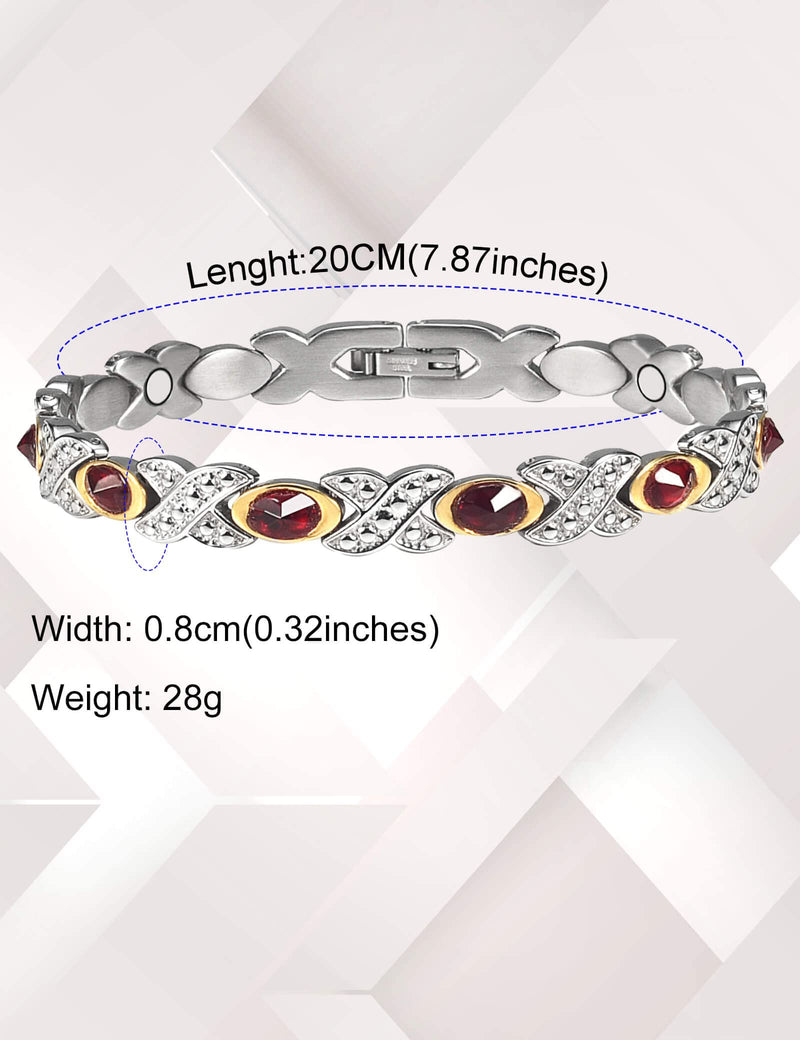 [Australia] - MagVIVACE Magnetic Stainless Steel Bracelet for Women, Amethyst Bracelet with Magnet 