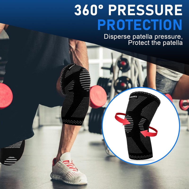 [Australia] - Pack of 2 non-slip knee bandage set, athletics knee bandage, breathable knee compression bandage, and supportive knee bandages, knee bandage for men/women, for running, jogging, sports, basketball (M) 
