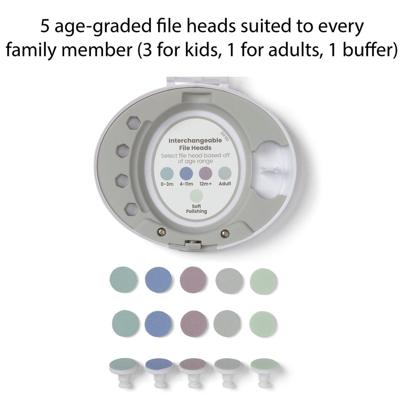 [Australia] - Safety 1st Electric Ease Nail File, Gentle and Easy to use, with Built in Light, Grey 