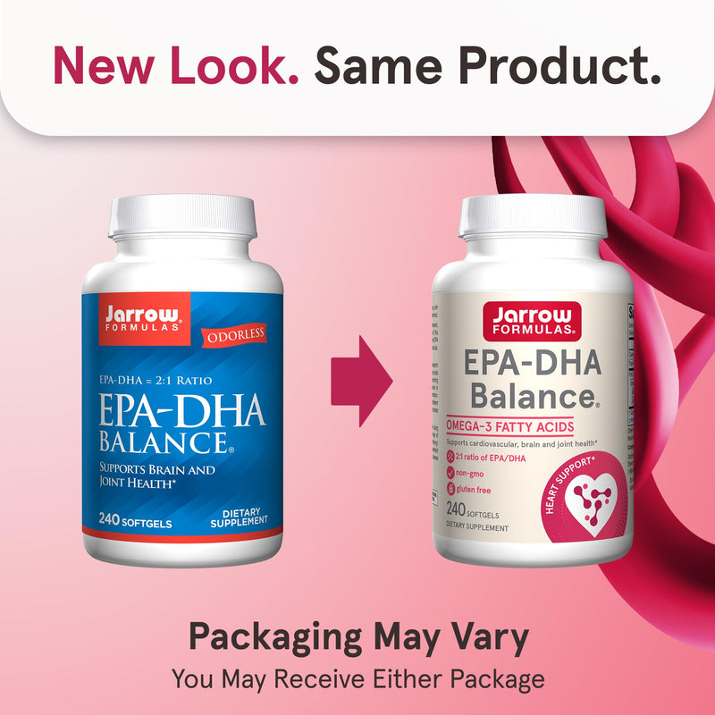 [Australia] - Jarrow Formulas EPA-DHA Balance, 1,200 mg Omega-3 Fatty Acids for Cardiovascular Support, 240 Softgels, 120 Day Supply Unflavored 240 Count (Pack of 1) 