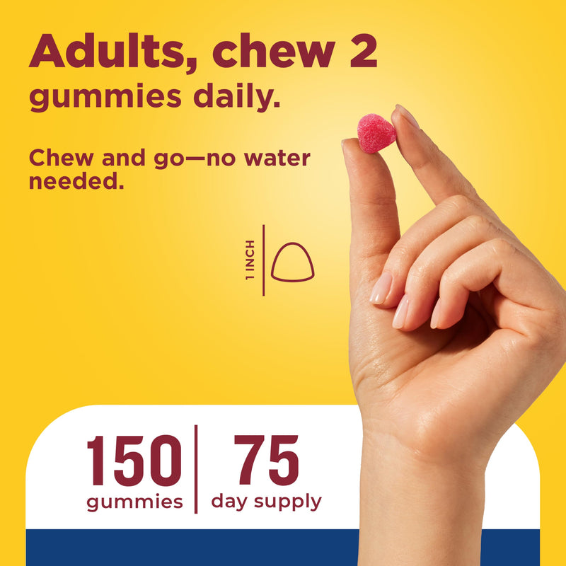 Nature Made Mens Multivitamin Gummies with Omega-3, 150 Count | Vitamins and Minerals Gummy with Omega-3, Mens Gummy Multivitamins for Daily Nutritional Support, 75 Day Supply Strawberry, Lemon & Orange 150 Count (Pack of 1)
