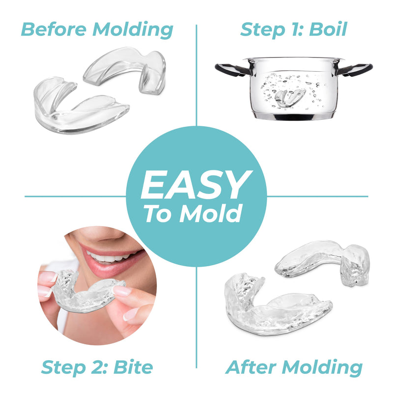 [Australia] - Anti Grinding Guards Pack of 5 Custom-Fit Mouthguards Comfortable and Durable Teeth Nighttime Protection 3 Models to Fit Most Mouths Trimmable & Moldable for Kids, Teens & Adults 