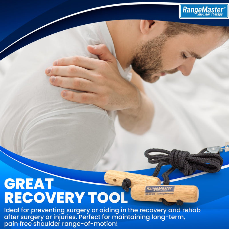 [Australia] - RangeMaster EconoRanger Shoulder Pulley for Over The Door Physical Therapy | Arm Rehab, Rotator Cuff and Surgery Recovery, Pulleys to Alleviate Shoulder Pain | Metal Bracket Door Attachment (Black) Black 