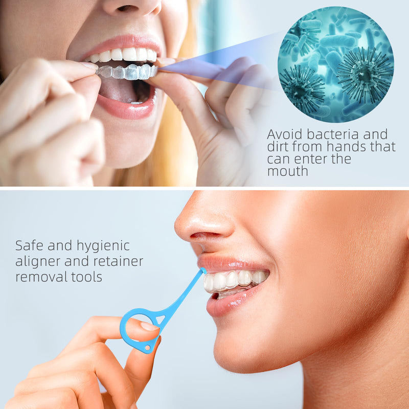[Australia] - Aligner Removal Tool, 10 Invisible Braces Removal Tools, Retainer Remover Tool, Suitable for Removing Braces, Trays, Retainers, Dentures and Aligners(Blue). Regular size B 10pcs Light blue 