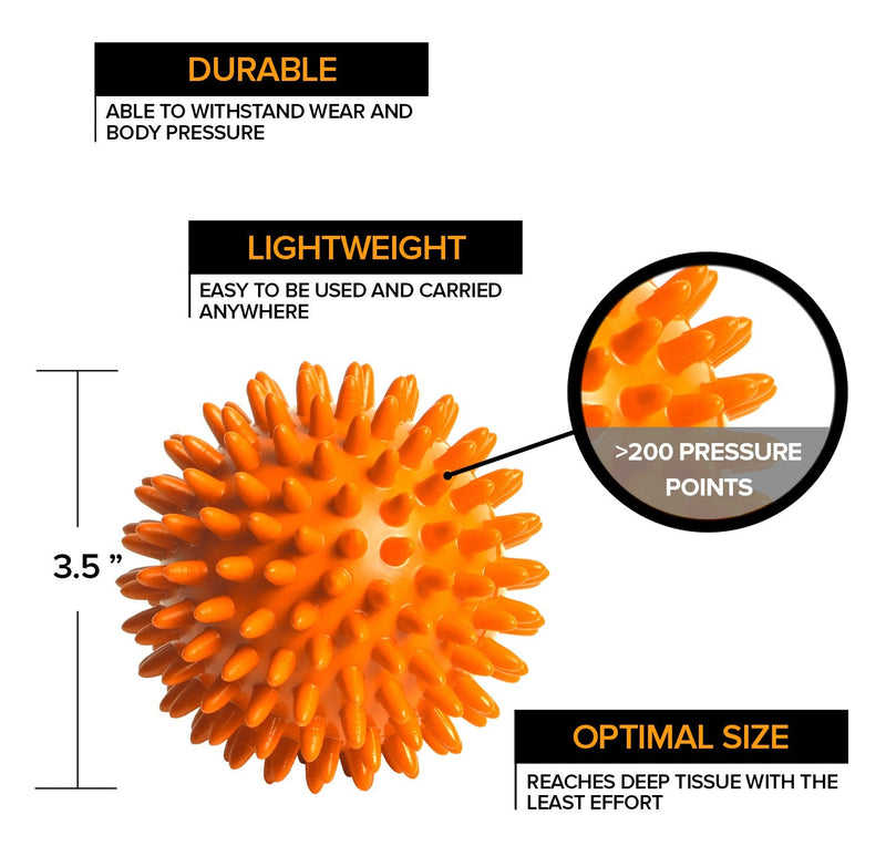 [Australia] - Spiky Massage Balls for Feet, Back, Hands, Muscles - Firm, Medium and Soft Spiked Massager Rollers for Plantar Fasciitis, Exercise, Neuro-Balance, Physical Therapy, 3-inch 
