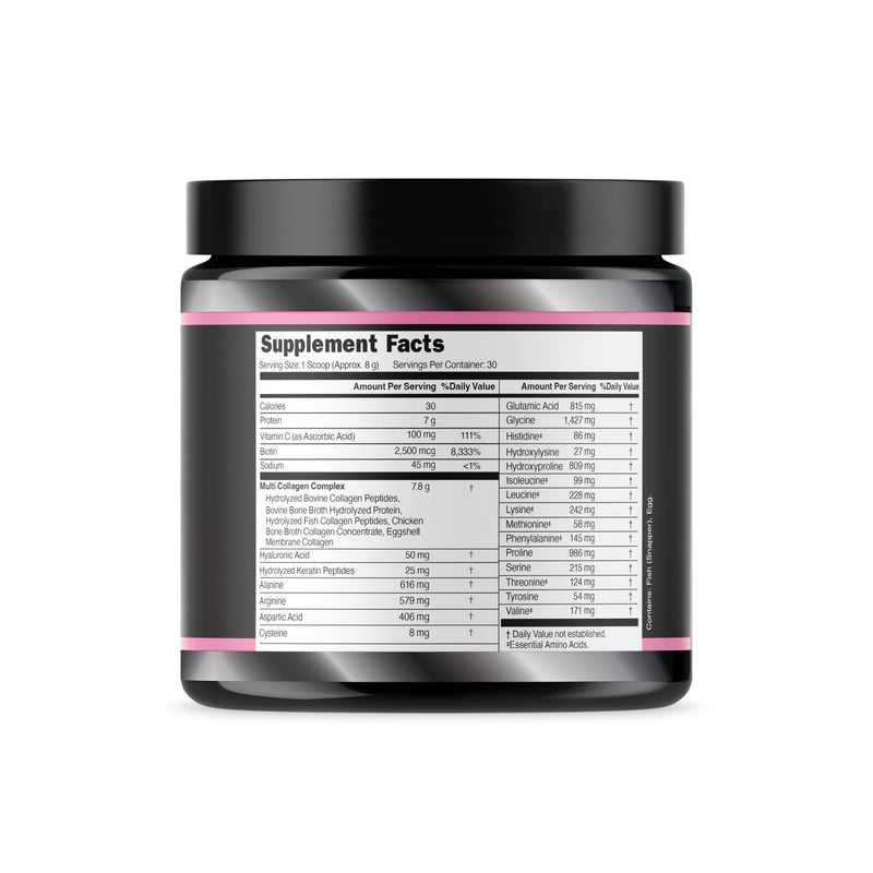 Beauty Multi Collagen with Vitamin C, Biotin, Hyaluronic Acid & Keratin Peptides, Type I, II, III, V, X