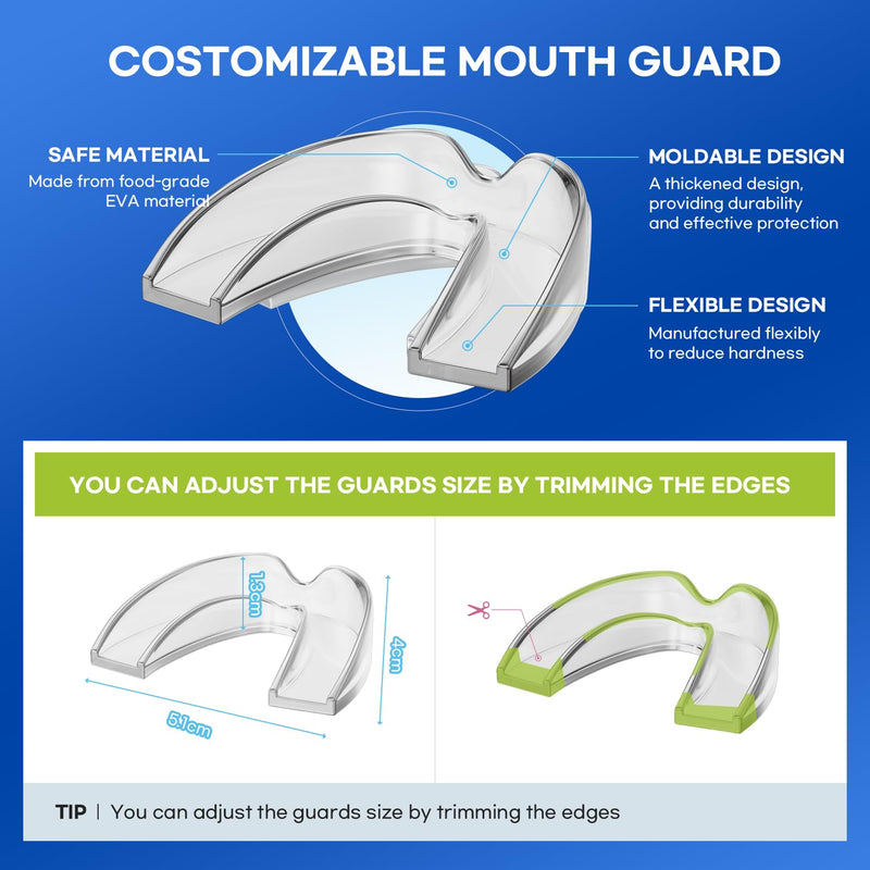[Australia] - Mouth Guard for Grinding Teeth at Night: Moldable Dental Guard for Sleeping - Nighttime Protection for Teeth - 4 Packs/2 Size 