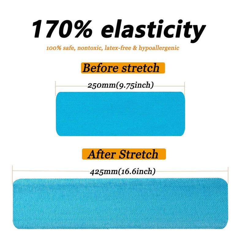 [Australia] - Kinesiology Tape Pro Sports (60 Precut Strips) Waterproof Breathable Athletic Elastic Muscles & Joints Pain Relief Knee Taping for Gym Fitness Running Tennis Swimming Football (Mix) 60 Strips Mix 