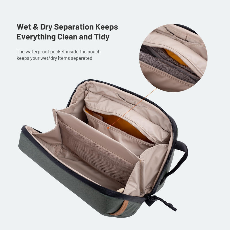 PGYTECH Travel Toiletry Bag for Men & Women, Hanging Compact Pouch, Waterproof Dopp Kit for Traveling, Shaving Bag Makeup Bag Organizer for Toiletries Twilight Black