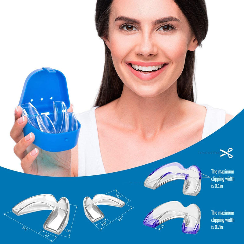 [Australia] - Mouth Guard for Clenching Teeth at Night, Sport Athletic, Whitening Tray, 2 Sizes, Pack of 8 with Travel Case 