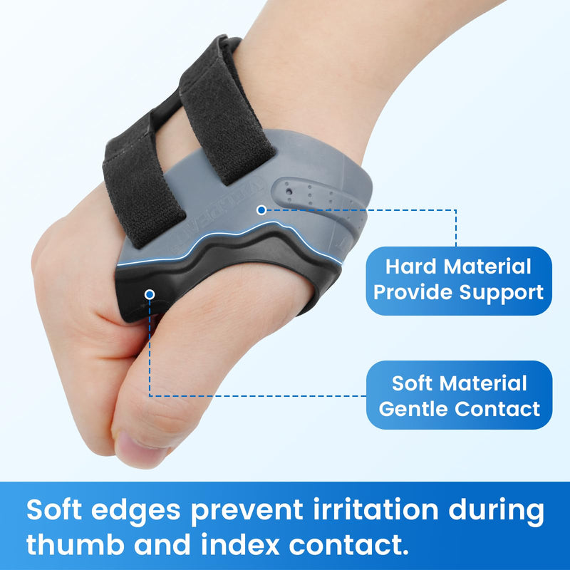 [Australia] - Velpeau CMC Thumb Brace for Arthritis Pain and Support, with High Elasticity and Anti Slip Wrist Strap, Comfortable Thumb Splint Stabilizer for Osteoarthritis for Women and Men (Grey, Right Hand, M) Medium Grey-Right Hand 