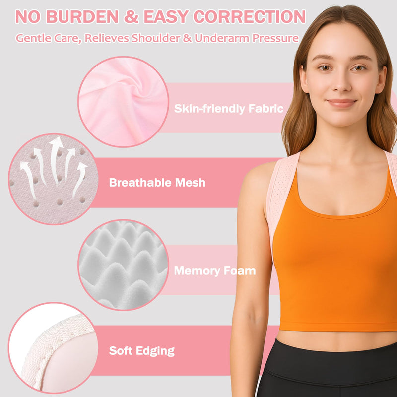 [Australia] - Back Brace Posture Corrector for Women - Thin & Invisible Back Brace for Posture - Adjustable Back Support Brace - Relieve Upper Back Discomfort & Regain Confidence, L(36-45") 1PCS 1 L(36-45") 