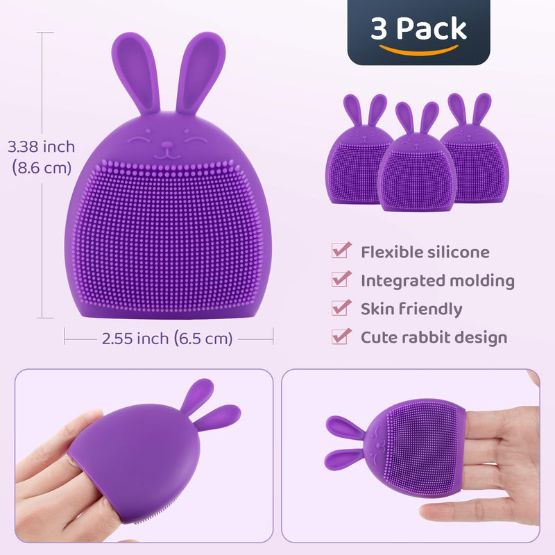 [Australia] - Deluxe Baby Bath Brush 3-Set | Skin-Invigorating Silicone Scrubbers | Multi-Functional Exfoliator for Baby Eczema & Dry Skin Care 