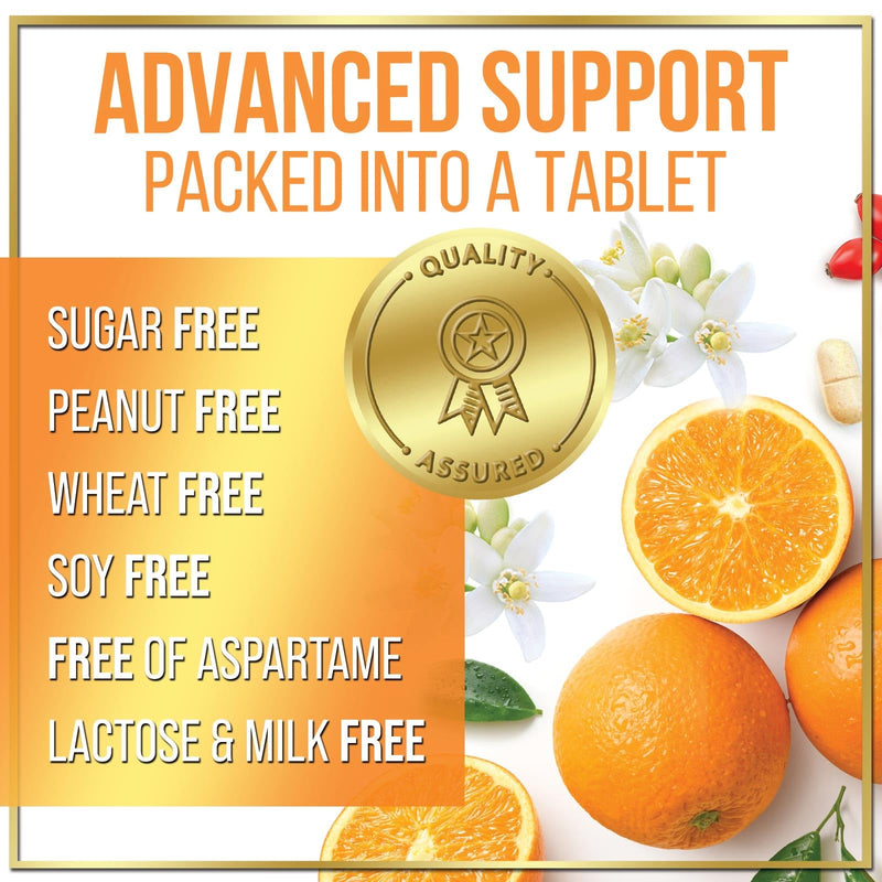 Vitamin C 1000mg Per Serving - Extra Strength with Rose Hips Bioflavonoids - Sugar Free Vitamin C Chewable Pills, Vit C Supplement for Immune Support & Antioxidant, USA Bottled - 60 Chewable Tablets 60 Count (Pack of 1)