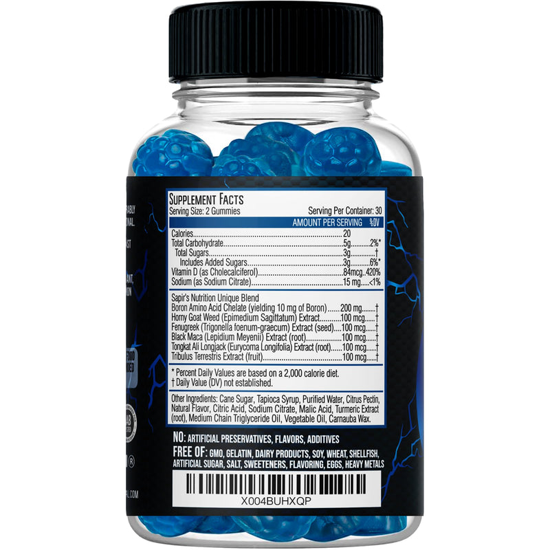 Testosterone Booster Gummies, Male Enhancing Supplement, Add 2 in” Enlargement Gummies for Men , Male Enhancement Chews Energy, Strength, Stamina, Endurance, Performance, Natural Blue Berry Chews