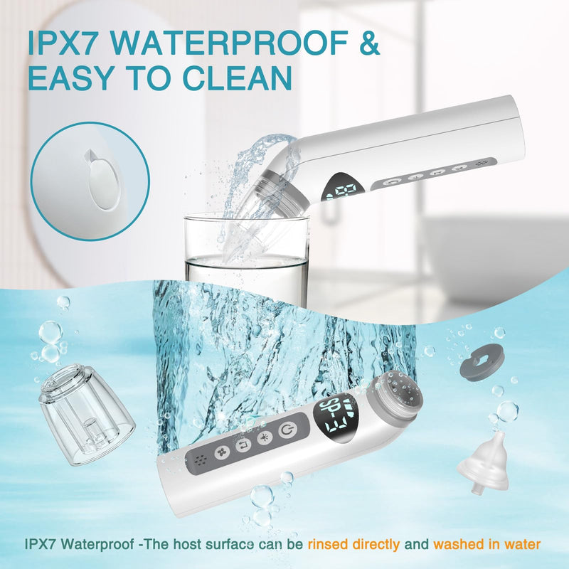 [Australia] - Bivni Baby Nasal Aspirator,IPX7 Waterproof Electric Nasal Aspirator for Baby,with 3 Silicone Tips, Adjustable 3 Levels Suction,8 Light Soothing Function & Music 