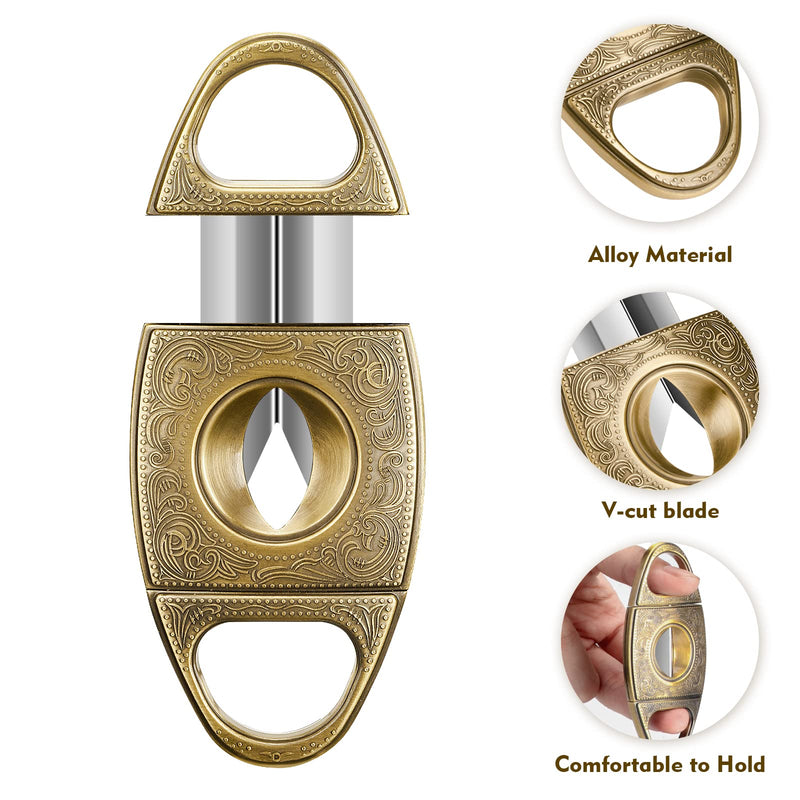 [Australia] - Scotte V-Cut Cigar Cutter Guillotine Precision Cigar Draw Enhancer Tool Needle & Sharp Perfect Cigar Cutters Cigar Accessories Set 