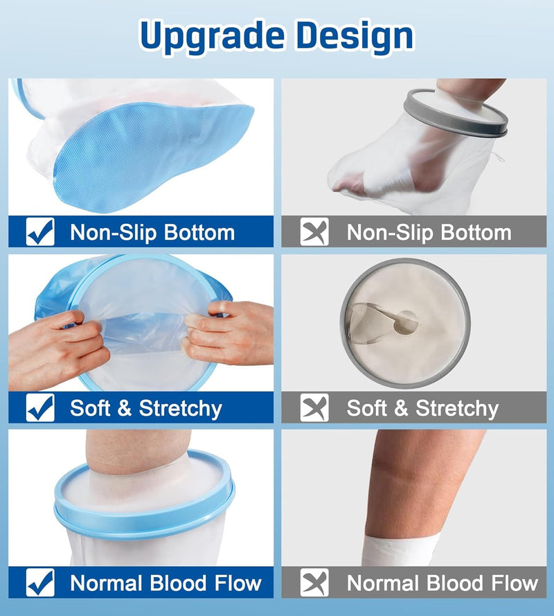 [Australia] - Blueash Plaster Protection Foot for Showering, Leg Shower Protection Reusable Bandage Protection Keep Wound Bandages Dry Ankle 