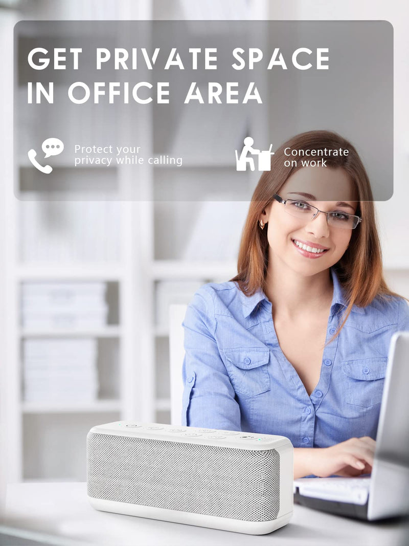 [Australia] - OnLyee Sound Machine for Adults, USB Rechargeable White Noise Machine for Office Privacy & Noise Canceling, 42 Soothing Sound with Lullabies & Fan Sounds, Auto-Off Timer & 8-Level Volume Control Gray 