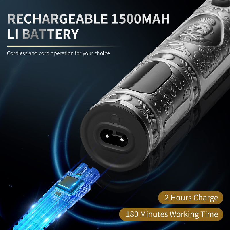 [Australia] - Hair Clippers for Men with Replacement Blade, Professional Hair Trimmer for Barber, T-Blade Edgers Clippers, Close-Cutting Trimmers, Cordless Clippers for Hair Cutting Grey 
