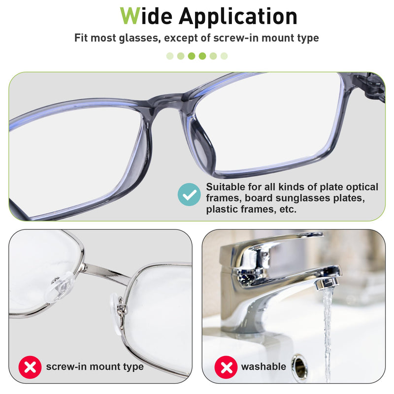 [Australia] - Eyeglass Nose Pads - Grip Added, Upgraded Soft Silicone Adhesive Glasses Nose Pad, Anti-Slip Nose Pads for Glasses Full Plastic Frames Sunglasses (5 Clear Pairs) 