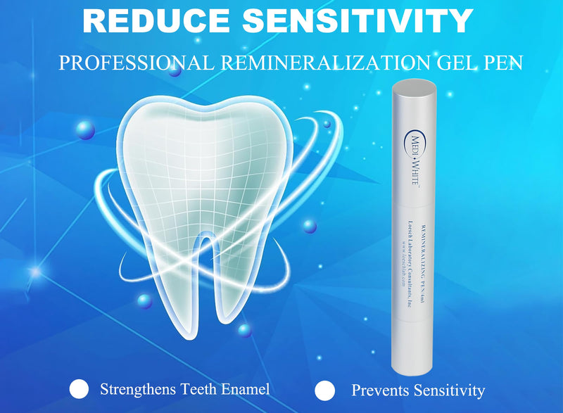 Professional Teeth Whitening Kit with Teeth Whitener Pen & Remineralization Gel Pen for Sensitive Teeth, On-The-go whitening Applicator, Whitening Pen for Stain Removal, Travel-Friendly
