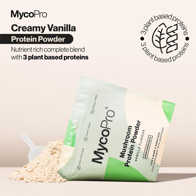 Vegan Protein Powder | Adaptogen Blend & Digestive Enzymes | 22g Plant Protein | B12 & B6 | Gluten & Soy Free | Vanilla | 630g