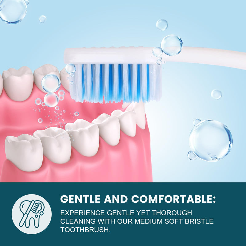 [Australia] - Navona 30 PCS Premium Individually Wrapped Bulk Toothbrush Pack, Disposable Toothbrushes, Kids Toothbrush, Medium Soft Bristle Toothbrushes, Ergonomics Handle, Perfect for Travel Hotel Donation 