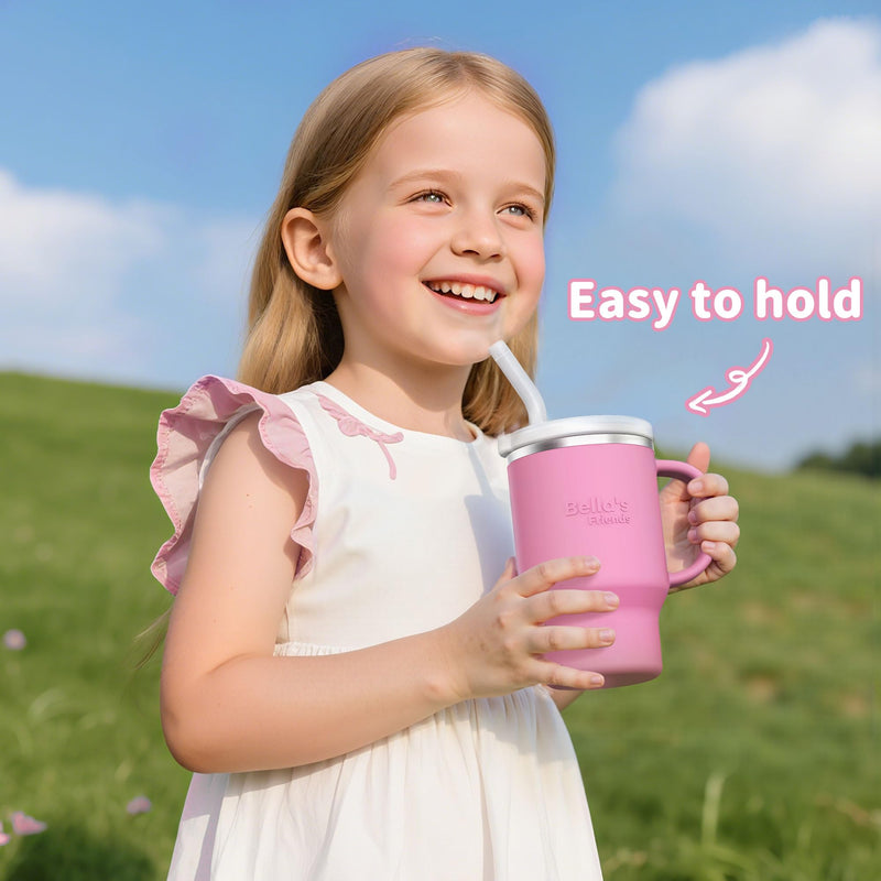[Australia] - Bella's Friends Handy Mini Tumbler ‚Äì Adorable 9‚ÄØoz Toddler Sippy Cup, Stainless Interior & Silicone Body, Leak‚ÄëProof, Dishwasher Safe, Gift for 1-3 Years Old Girls & Boys, 2 Pack, Lilac & Peony Lilac, Peony 