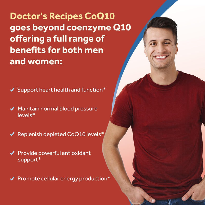 [Australia] - Doctor's Recipes CoQ10 200mg Per Serving, High Absorption Coenzyme Q10 Supplement with Olive Oil, Heart & Vascular Health, Energy Production & Antioxidant Support, 4 Month Supply, 240 Softgels 240 Count (Pack of 1) 
