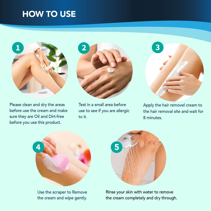 Hair Removal Cream: Hair Remover for Women and Men - Sensitive Intimate Hair Removal - Painless Depilatory Cream - Private Areas Pubic Areas Bikini Body Legs Arms Underarms - All Skin Types - 120g 2.8 Ounce (Pack of 1)