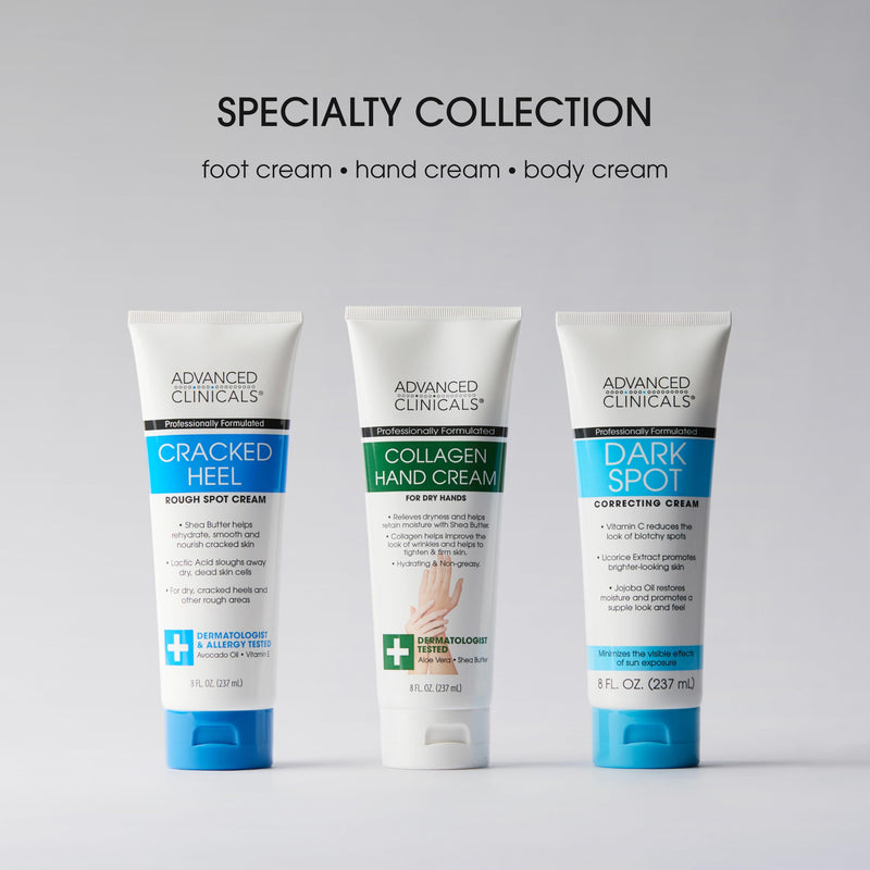 Advanced Clinicals Cracked Heel Foot Cream Moisturizer Skin Care Lotion For Feet W/Shea Butter, Moisturizing Foot/Hand Lotion Helps Heal Cracked Skin, Rough Spots, Calluses, & Dry Skin, 2-Pack 1 Count (Pack of 2)