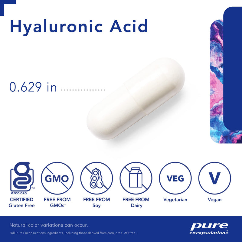 [Australia] - Pure Encapsulations Hyaluronic Acid - for Skin Hydration, Joint Lubrication & Joint Health* - Effective Absorption - Gluten Free - Vegan & Non-GMO - 60 Capsules 60 Count (Pack of 1) 